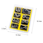 Metal Brain Teaser Puzzle Set – 8-Piece IQ Logic Games