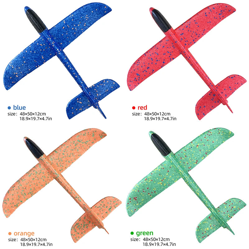 50/33CM Big Foam Plane Glider Hand Throw Airplane LED Inertial EPP Bubble Planes Outdoor Launch Kids Toys for Children Boys Gift