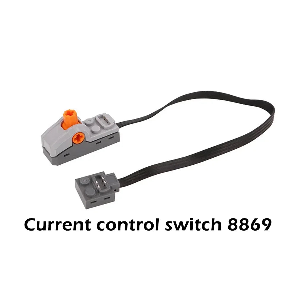 MOC Power Functions Servo Train Motor Battery Box Switch Light IR Remote Control Receiver Technical Parts Set Building Blocks