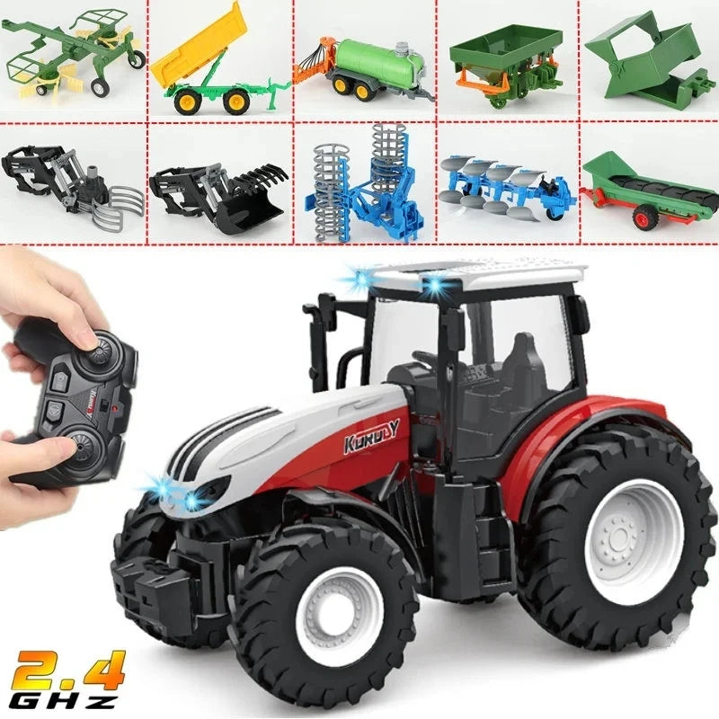RC Farm Tractor 1:24 with Trailer Remote Control Farm Vehicle