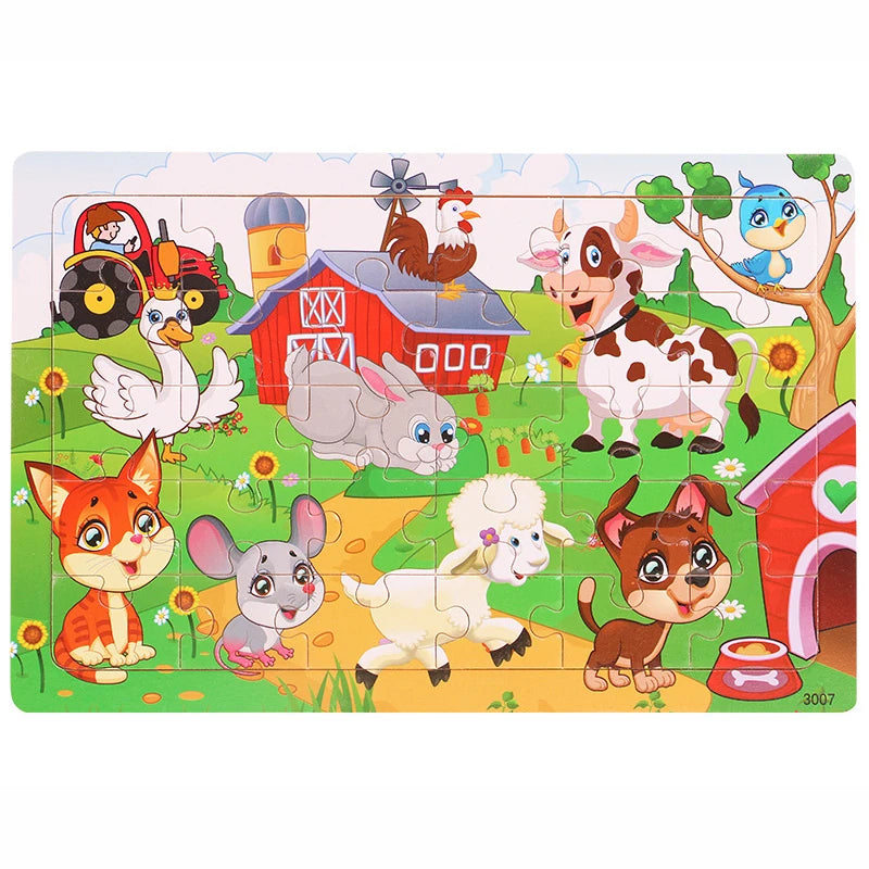 Wooden Jigsaw Puzzle – 30-Piece Animal Toy