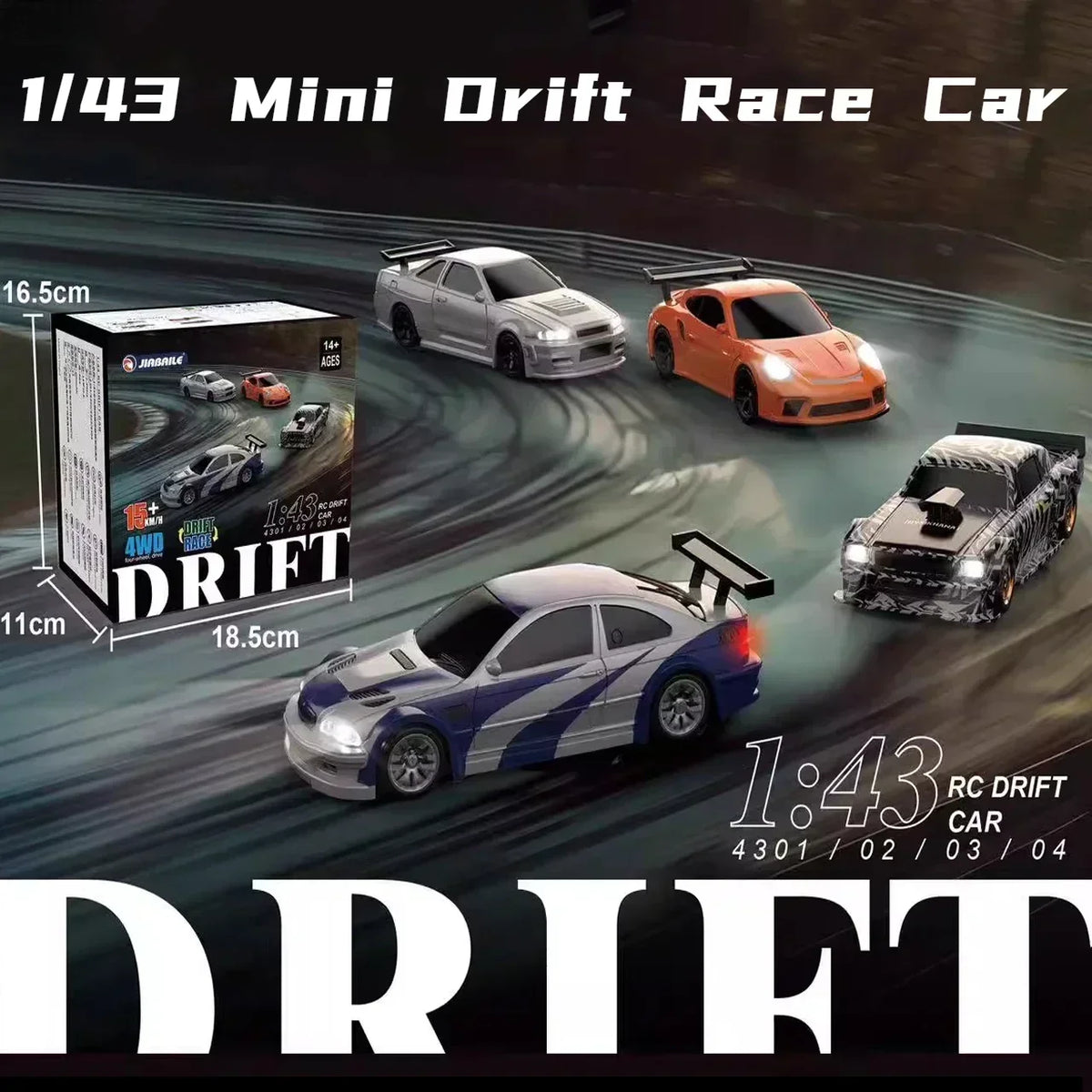 RC Drift Car 1:43 4WD Mini Remote Control Racing Car