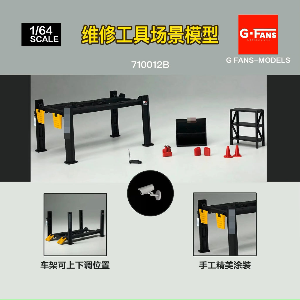 1:64 Car Garage Diorama – Mini Parking Lot Display Scene