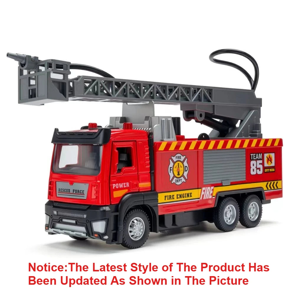 1:32 Fire Truck Toy – Diecast Ladder Model with Sound & Light