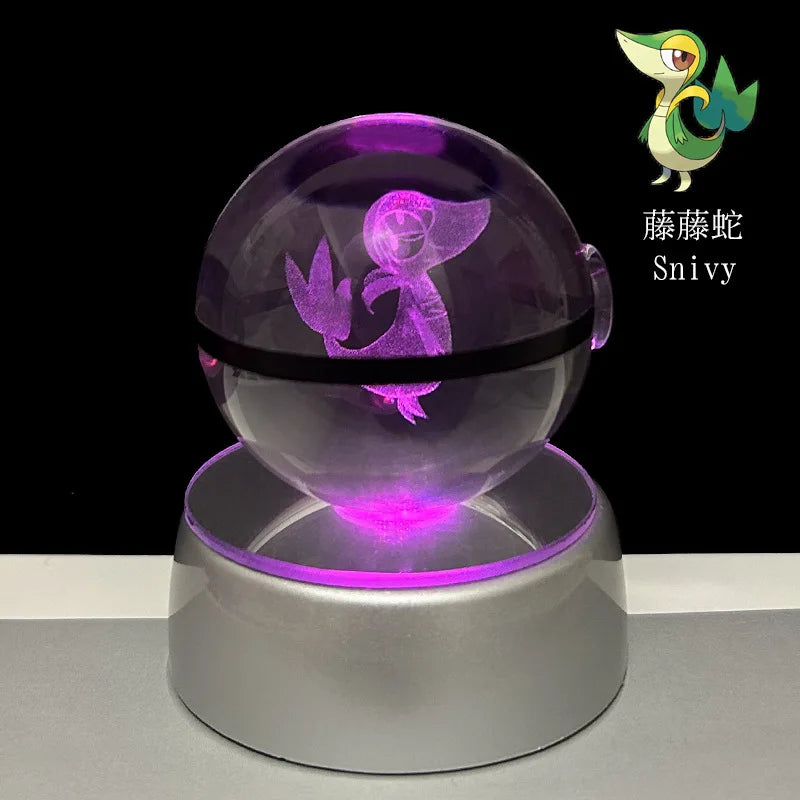 3D Crystal Ball Night Light – LED Decorative Display Lamp