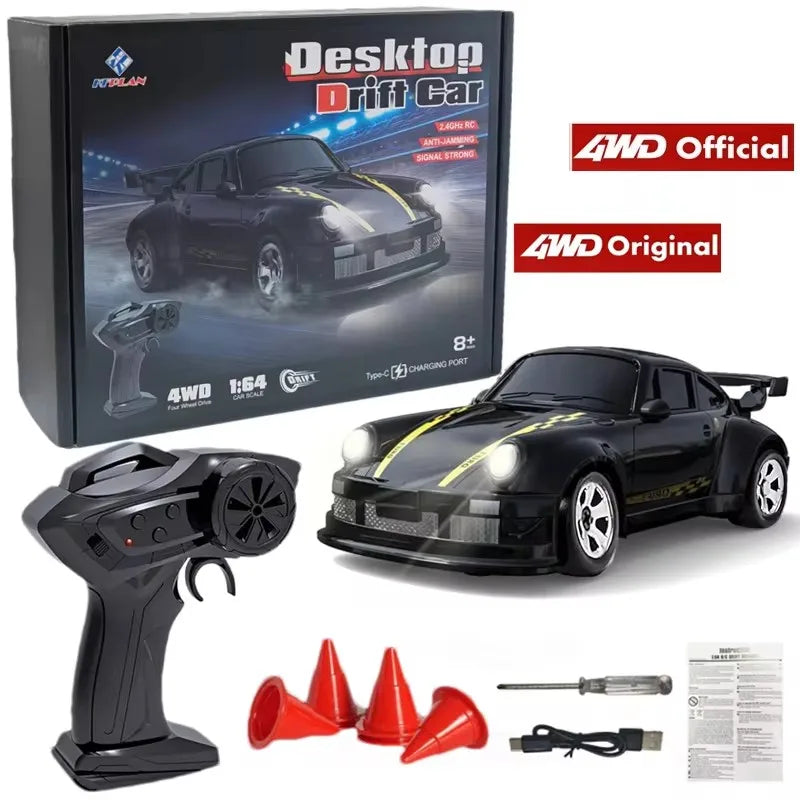 Remote Control Car 1:64 Mini Drift Racing Car with LED Lights