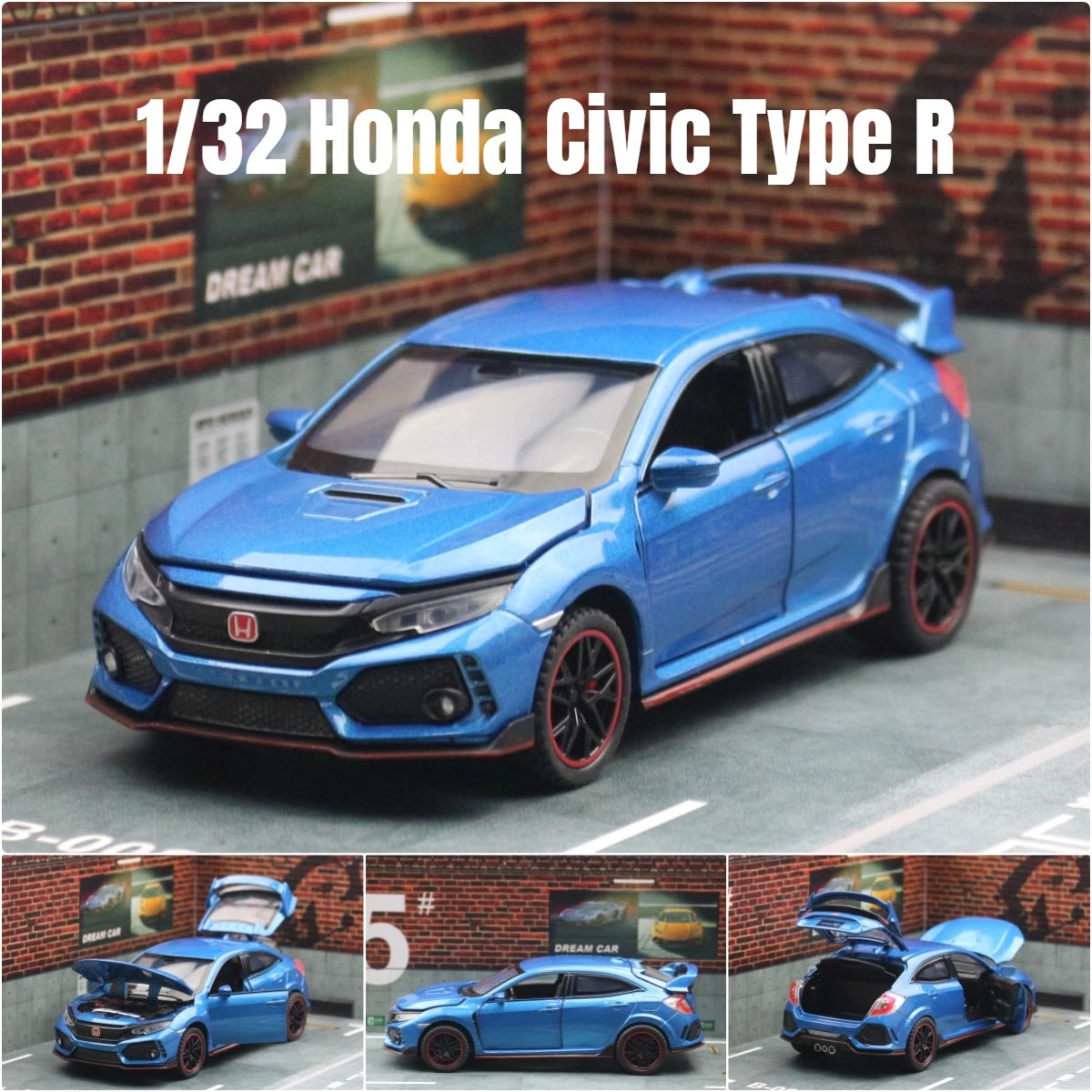 1:32 Diecast Toy Car – Pull Back Model with Sound & Light
