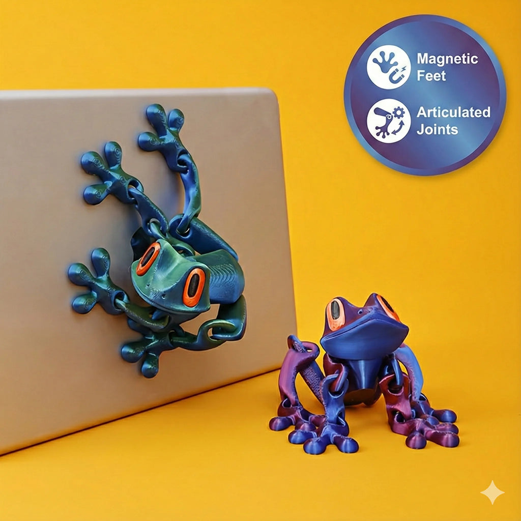 Magnetic Articulated Frog – 3D Printed Sensory Fidget Toy