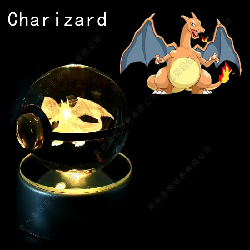 3D Crystal Ball Night Light – LED Glass Decorative Lamp