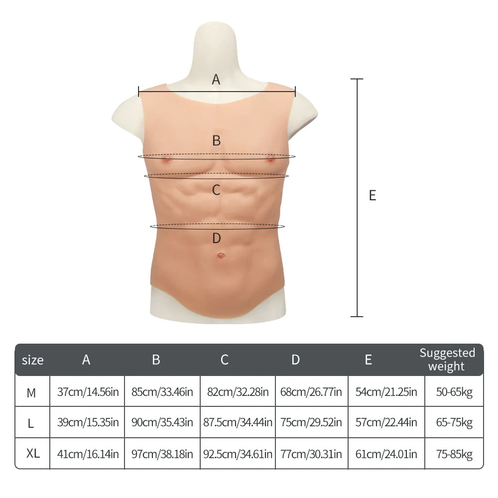 Silicone Muscle Chest Enhancer – Realistic Abs Cosplay Pad