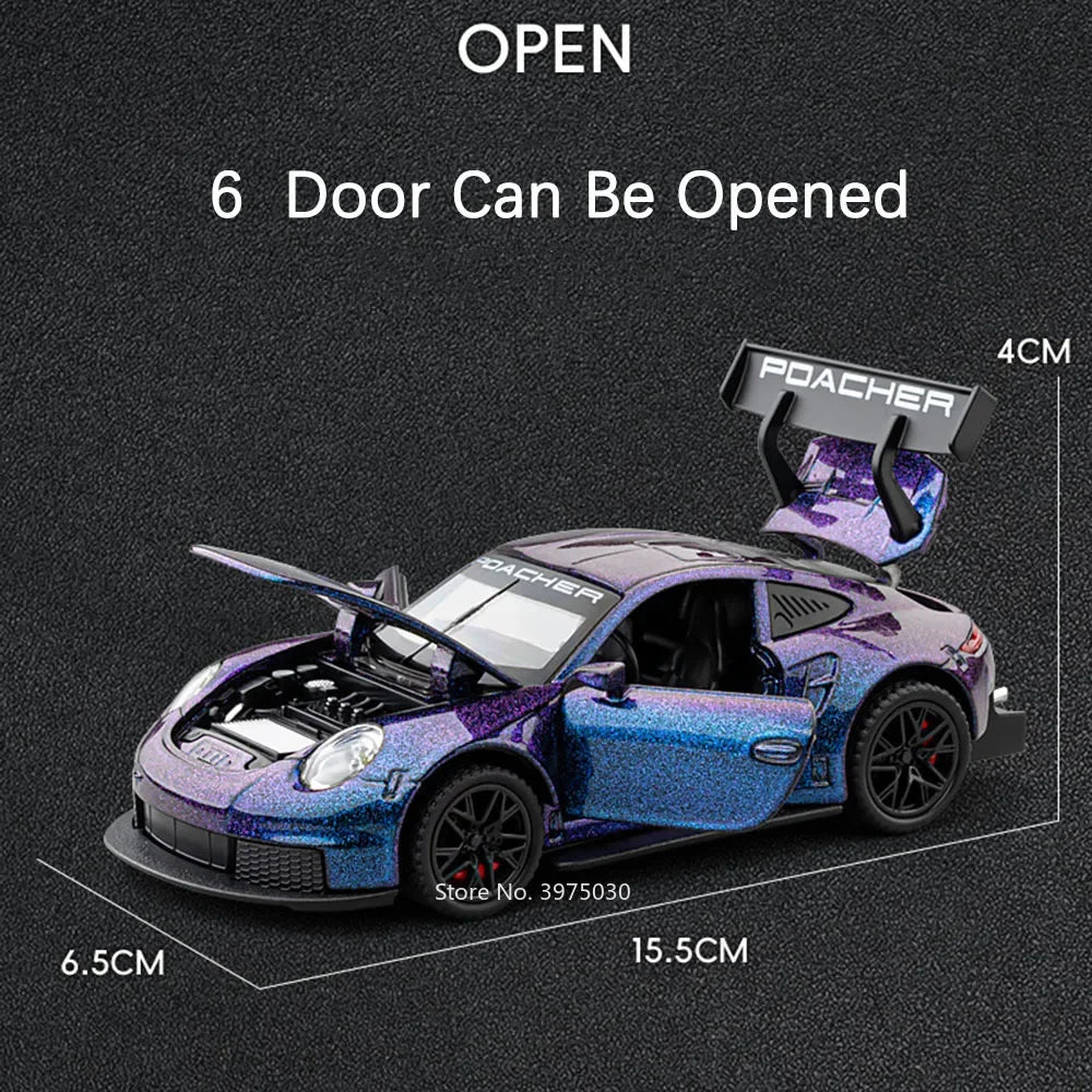 Diecast Sports Car – 1:32 Metal Pull-Back