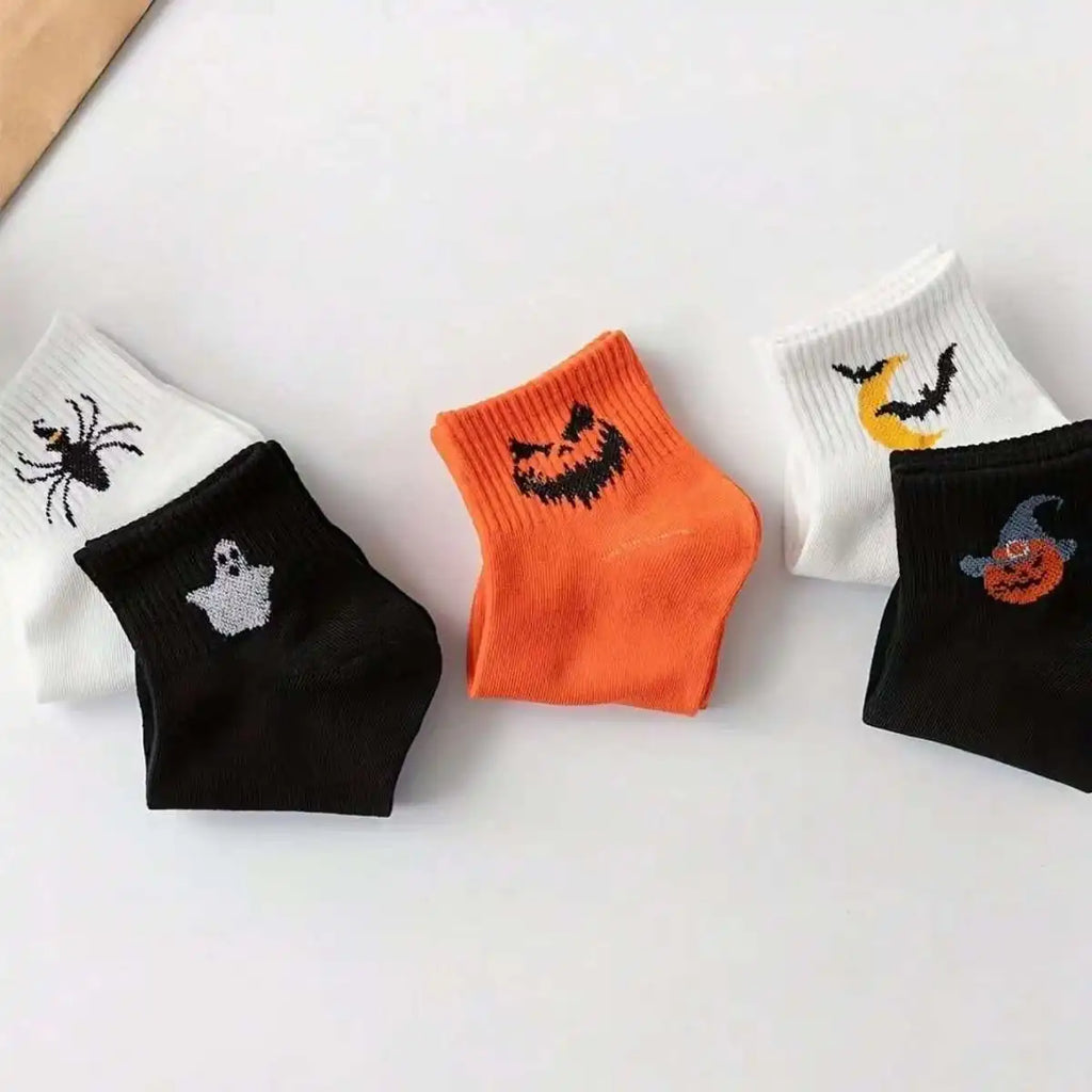 Halloween Socks for Men – 5 Pair Spooky Mid-Calf Crew Socks