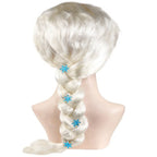 Princess Girls Elsa Cosplay Wig Cute Snow Queen Dress Up Briad Elsa Hair Cosplay Wigs Halloween Carnival Purim Masquerade Party