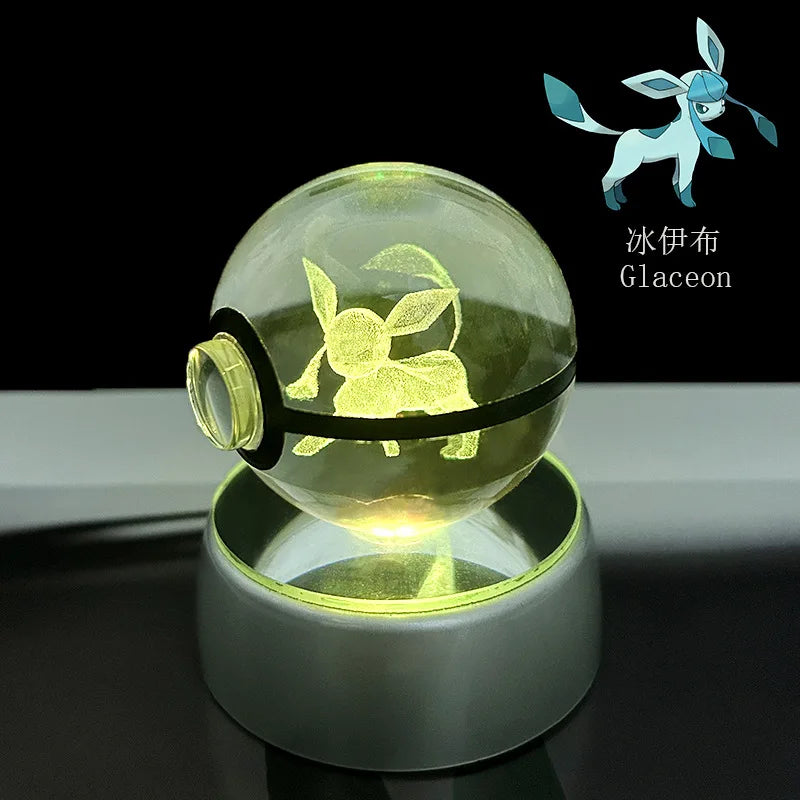 3D Crystal Ball Night Light – LED Decorative Display Lamp