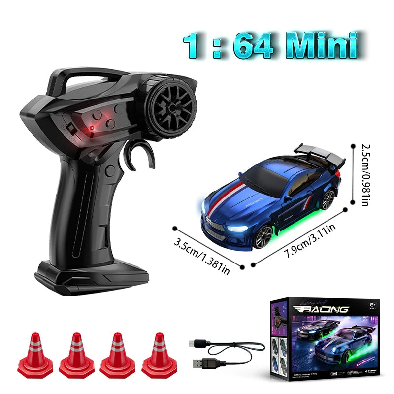 1:64 RC Drift Car – with Rechargeable Battery