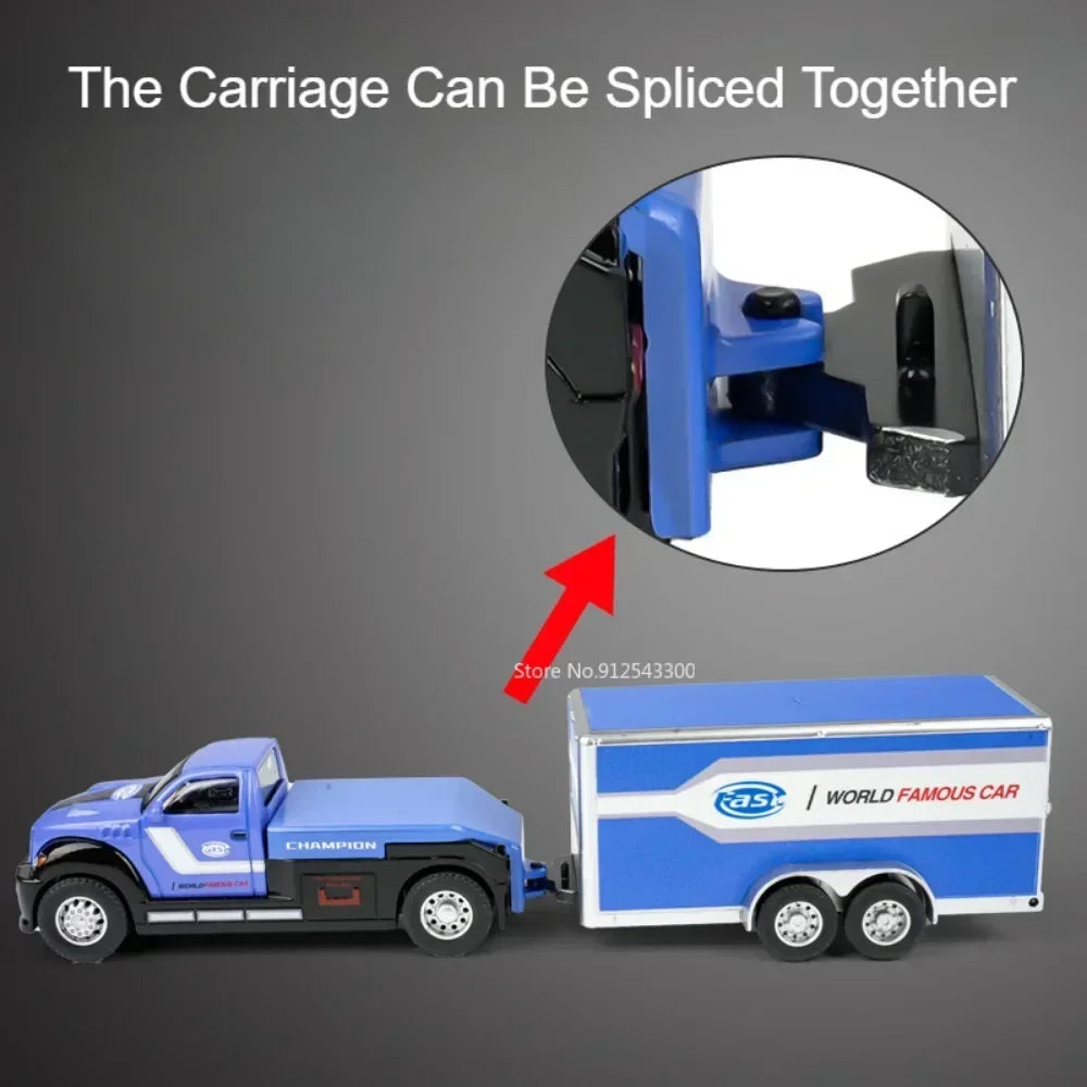 Diecast Trailer – 1:64 Metal Pull-Back Toy