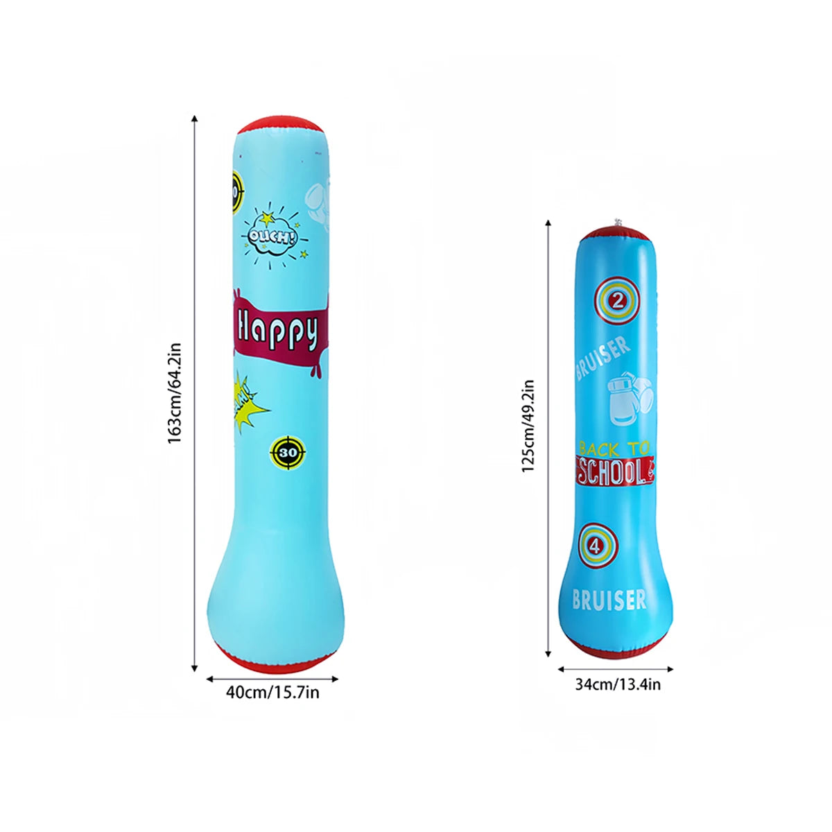 PVC thickened children's boxing column, inflatable for teenagers. Fitness punching bag that won't fall down. Add sand and water