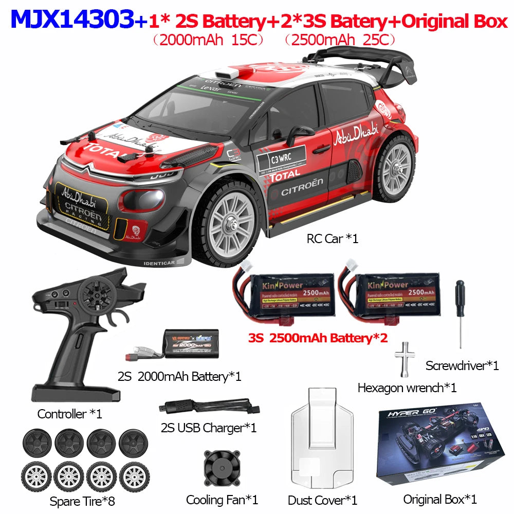 High Speed RC Car 1:14 4WD Brushless Off-Road Remote Control Truck