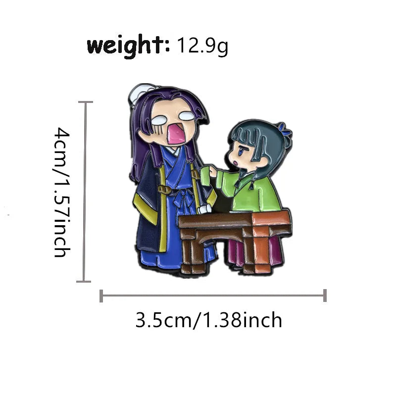 Cute Anime Couple Cartoon Enamel Brooch Pin Jinshi Mao Mao Collar Lapel Pins Badges Brooches Fashion Jewelry Accessories