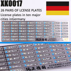 1:64 Alloy Car Model Alexen XK0001-XK0023 Metal License Plate Number Plate 1/64 Model Accessories Making Tools Hobbyist DIY