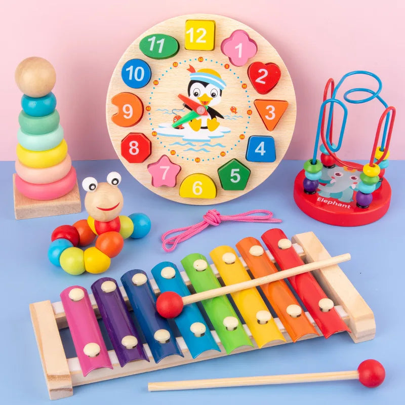 Wooden Montessori Puzzle – 3D Early Learning Toy for Kids