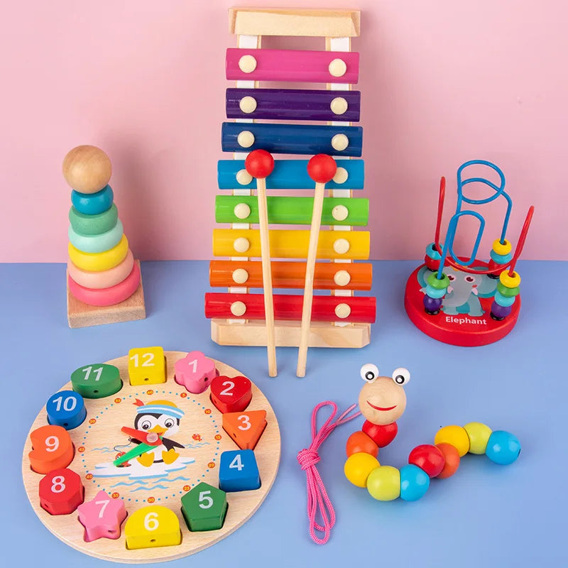 Wooden Montessori Puzzle – 3D Early Learning Toy for Kids
