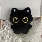 Black Cat Plush Toy – Soft Stuffed Animal Cushion for Kids