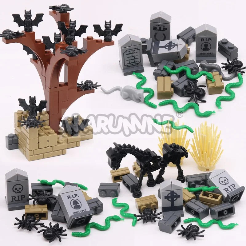 Halloween Building Blocks Set 99-265pcs Graveyard Construction Bricks