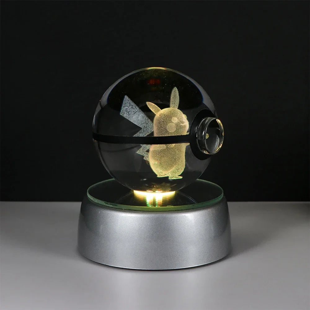 3D Crystal Ball Night Light – LED Decorative Display Lamp
