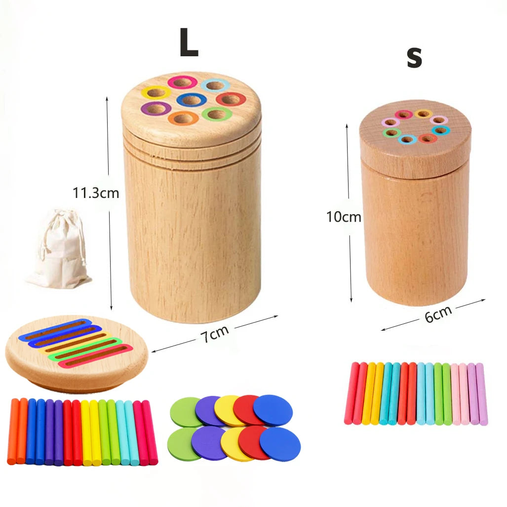 Wooden Color Sorting Toy – Montessori Shape Matching Puzzle