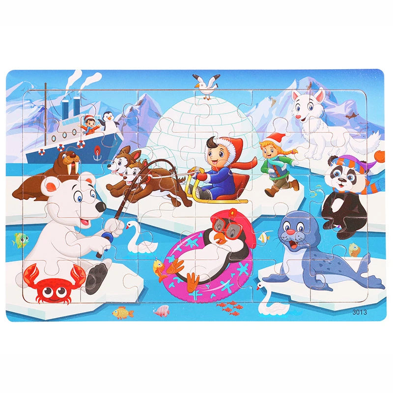 Wooden Jigsaw Puzzle – 30-Piece Animal Toy
