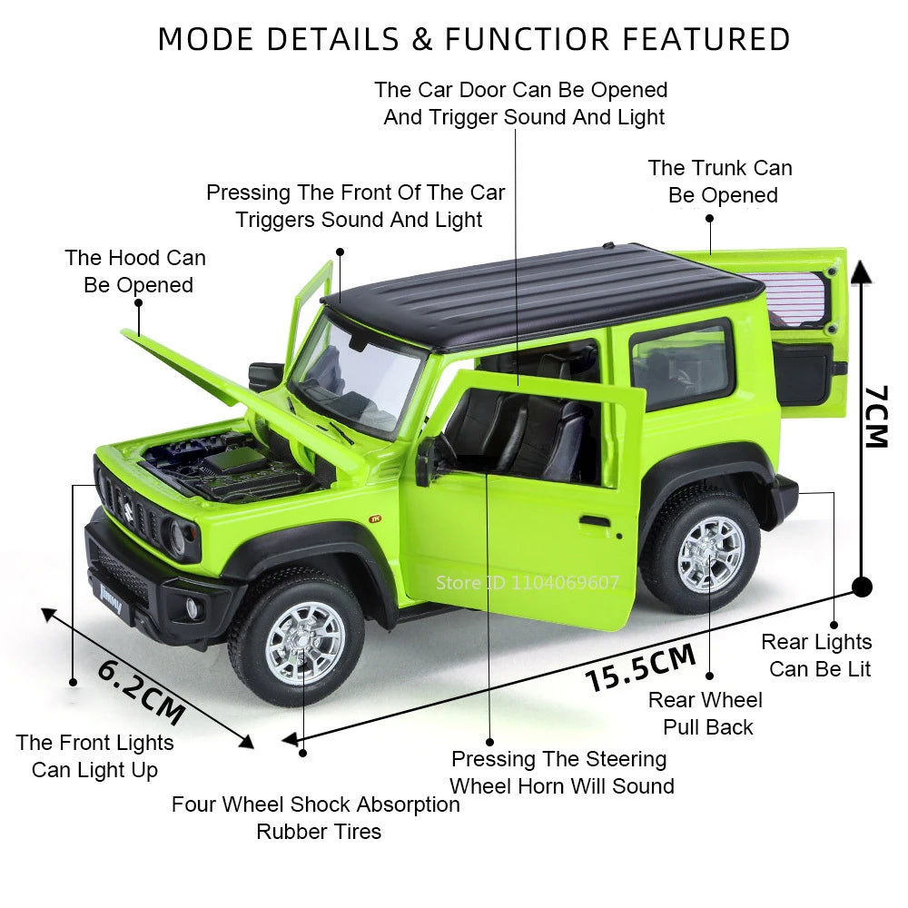1:24 Diecast SUV Model – Alloy Pull Back Car with Lights