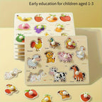 Montessori Shape Puzzle – Wooden Geometry Matching Board