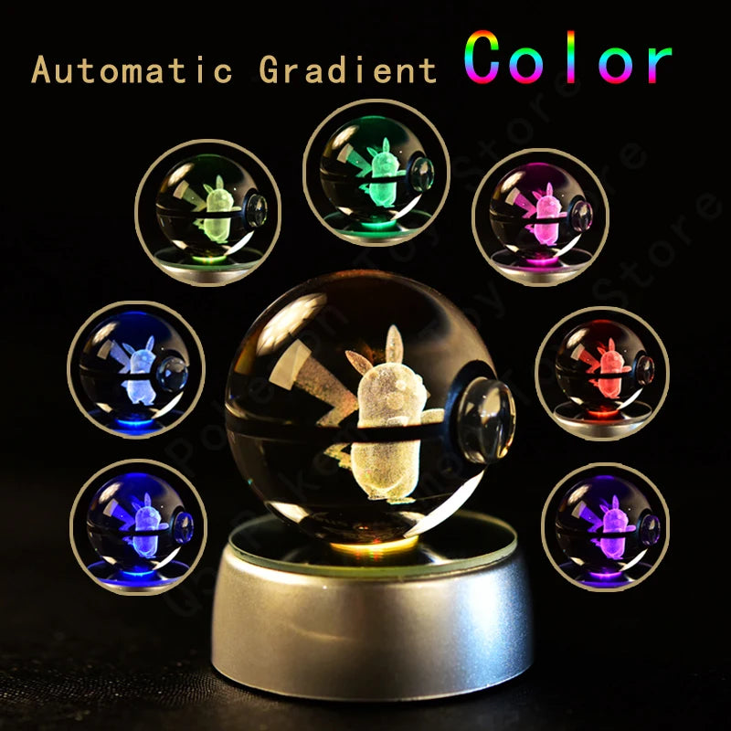3D Crystal Ball Lamp – Glass LED Night Light Collectible