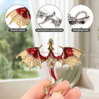 10Pcs Fashion Alloy Enamel Flying Dragon Shaped Brooch Pin Vintage Spread Wing Dragon Style Pendant Set for Necklace and Jewelry
