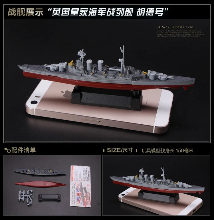 Battleship Model Kit – 1:1200 Scale Warship Assembly