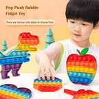 Pop It Fidget Toy – Rainbow Bubble Push Pop Sensory Toy