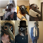 Black Rubber Plague Doctor Mask Costume Halloween Cartoon Spooky Steampunk Gas Latex Mask for Kids and Adults Cosplay Props