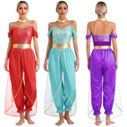 Festival Arabian Princess Costumes Indian Dance Embroider Bollywood Jasmines Costume Party Halloween Cosplay Jasmines Outfit