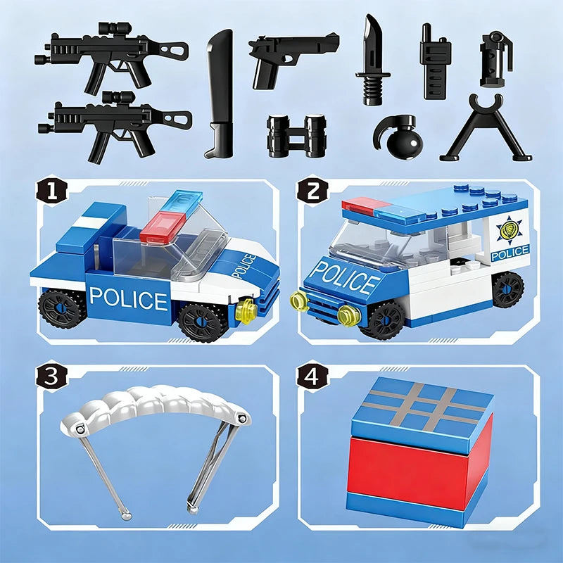 Police Station Building Set – City DIY Construction Model