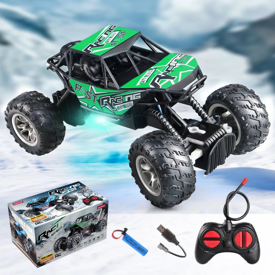 Remote Control Off-Road Car with Lights 4-Way RC Climbing Toy