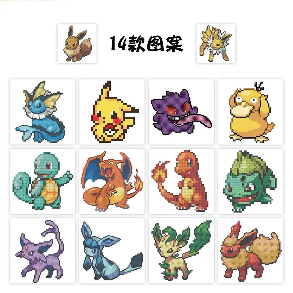 500pcs/Roll Cute Pixel Pokemon Pikachu Cartoon Anime Sealing Stickers DIY Laptop Decals Decoration Stiker Reward Gift Toys