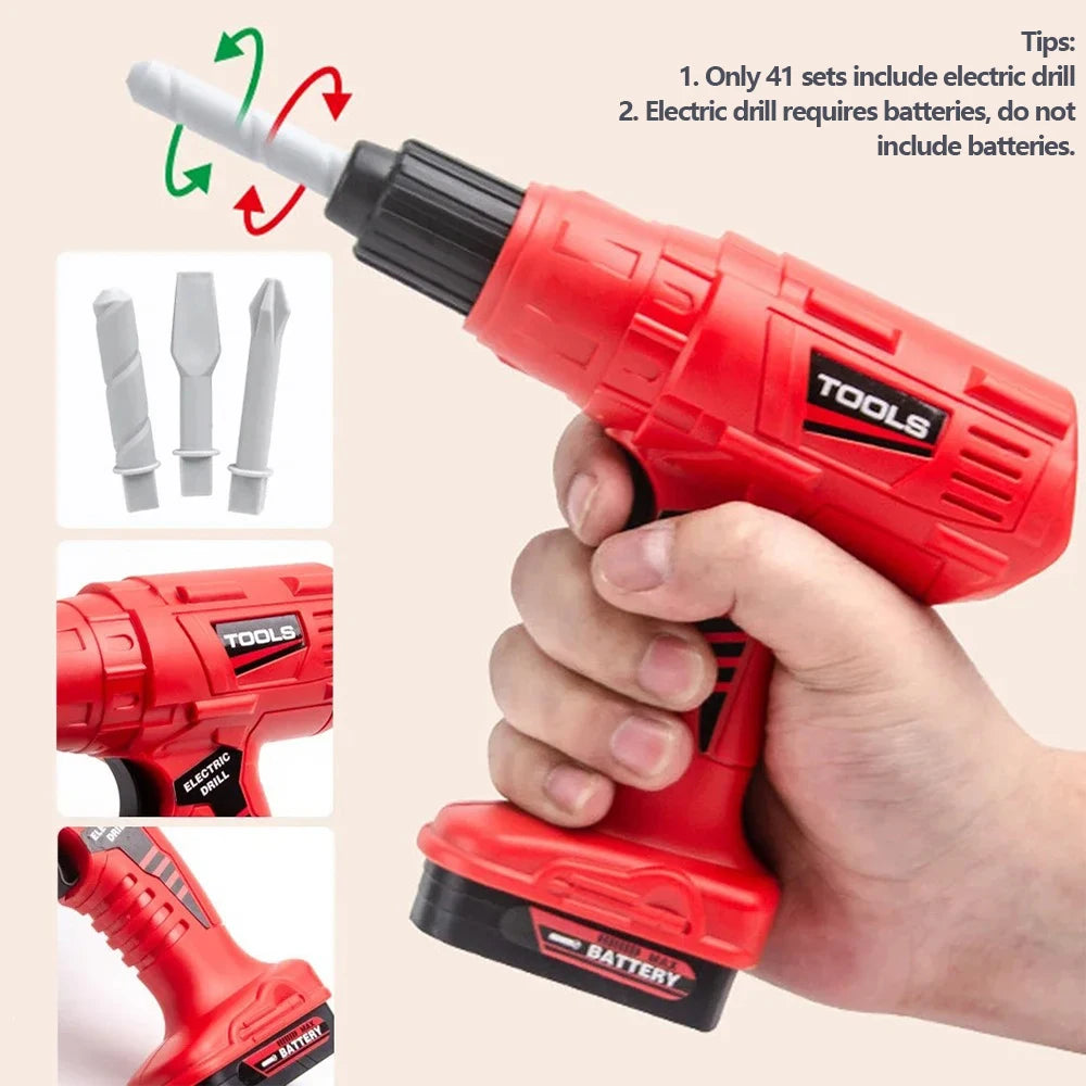 38/42 PCS Pretend Tools Kit Kids Play Repair Tool Set Plastic Construction Toys with Screwdrivers for Toddler Boys Girls Child