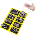 Metal Brain Teaser Puzzle Set – 8-Piece IQ Logic Games