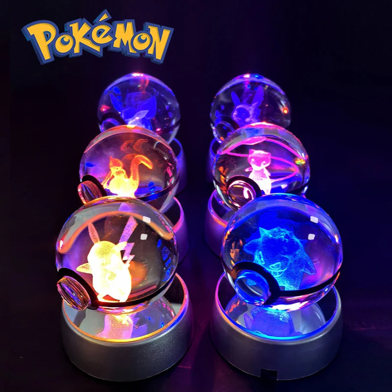 3D Crystal Ball Night Light – Glass LED Display Lamp