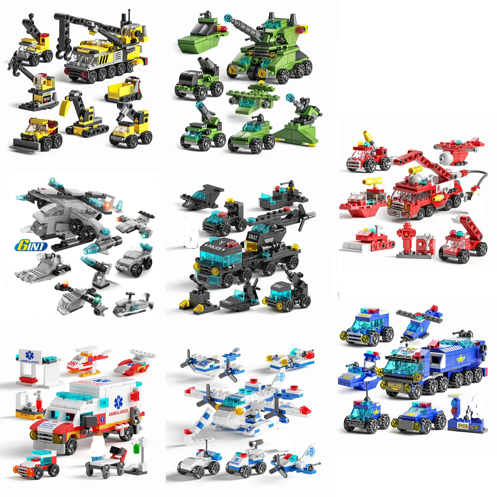 6 in 1 Building Blocks Set – Mini DIY Construction Kit