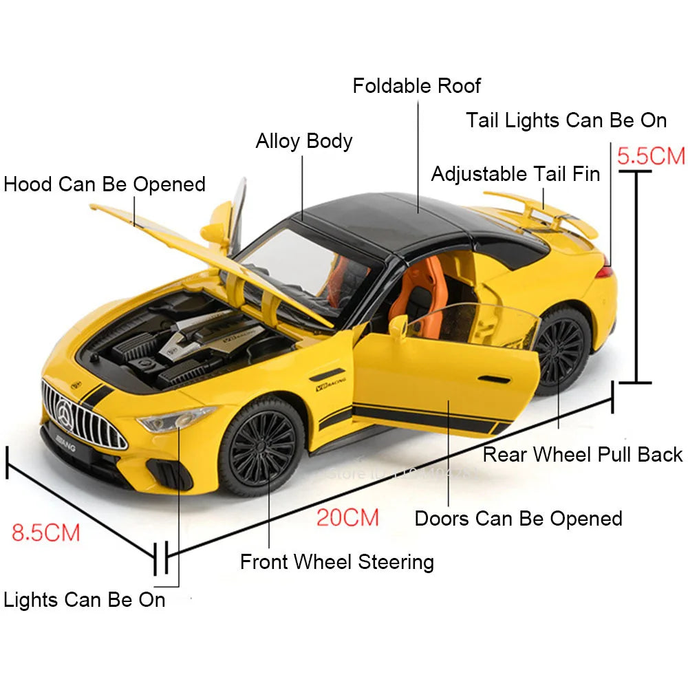 1:22 Diecast Model Car – Alloy Pull Back Sound & Light