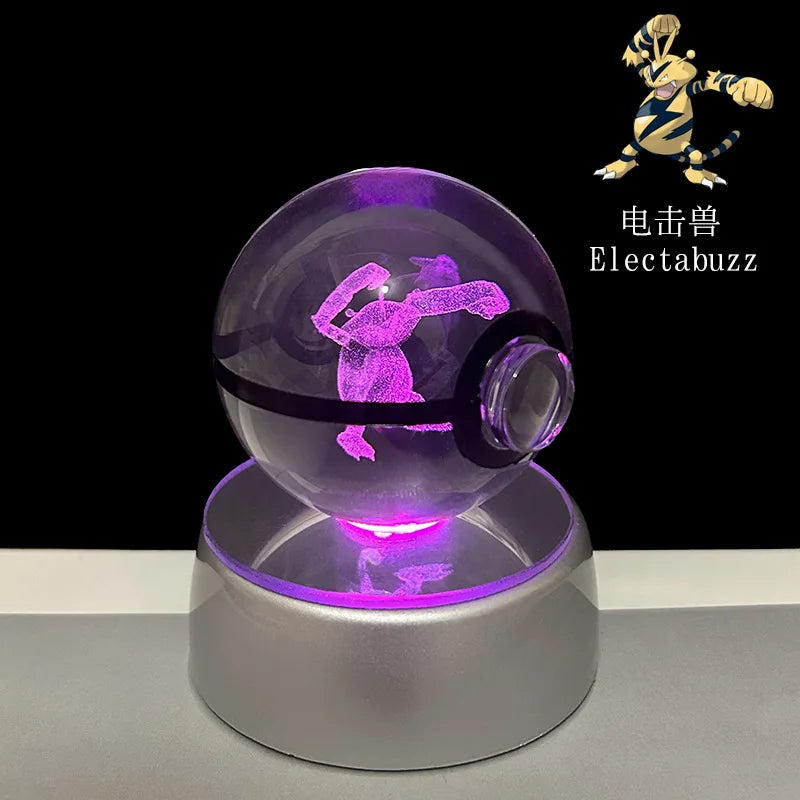 3D Crystal Ball Night Light – LED Decorative Display Lamp