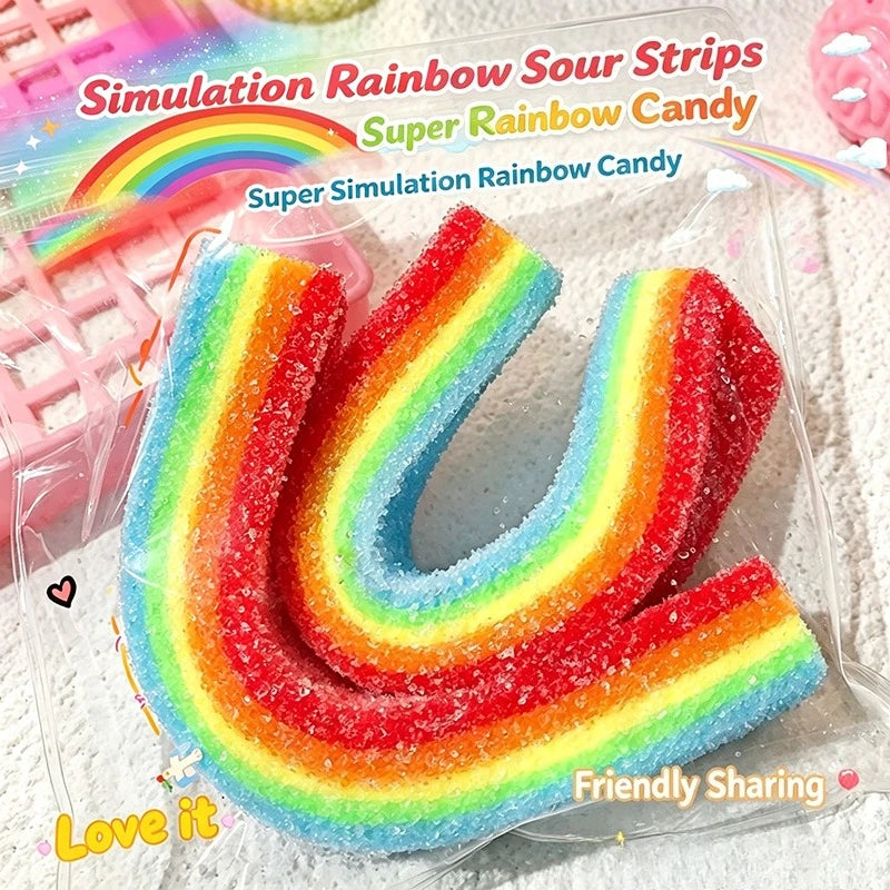Rainbow Strip Squeeze Toy – Stretchy Sensory Fidget Stress Ball