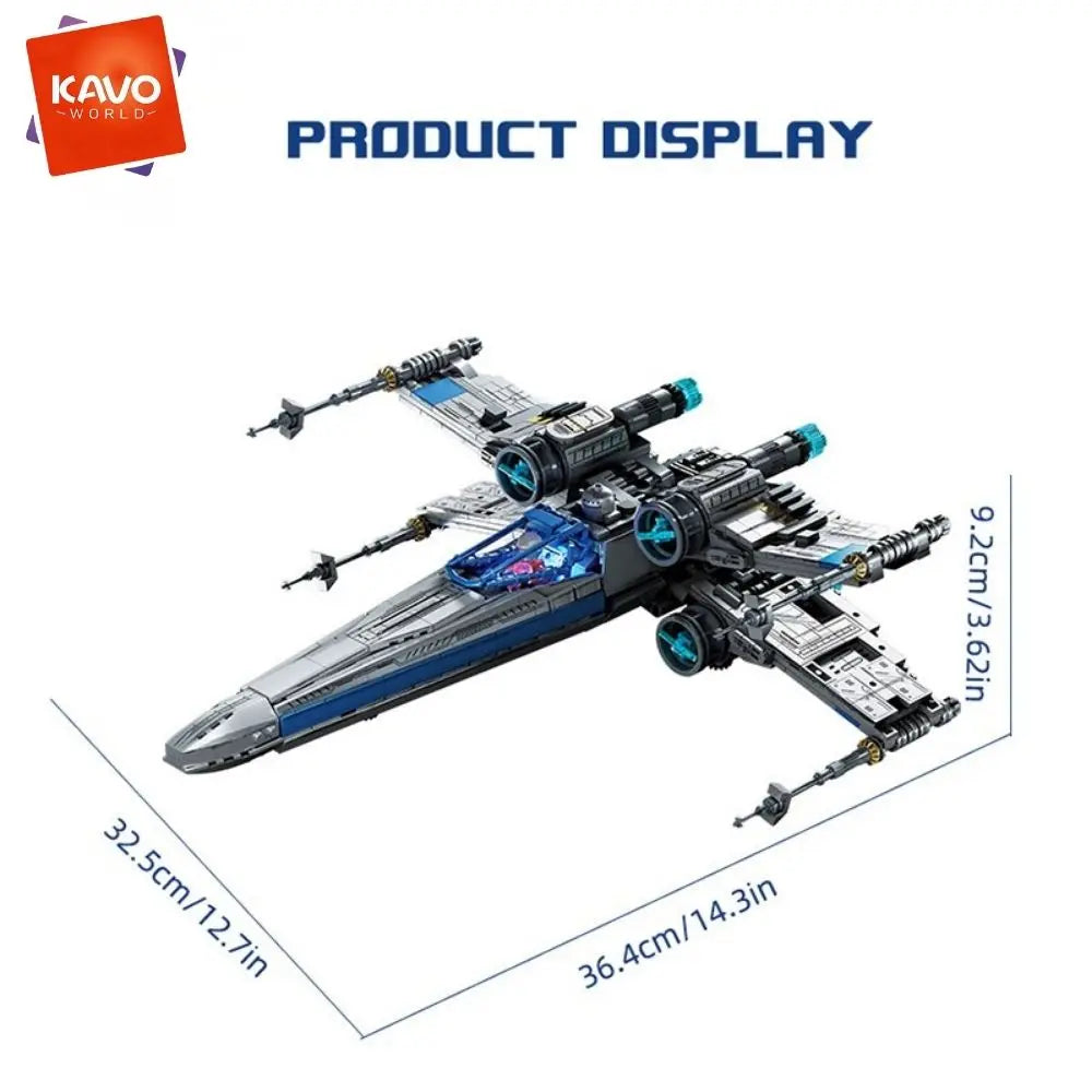 1271-Piece Space Fighter Building Blocks Set with LED Lights